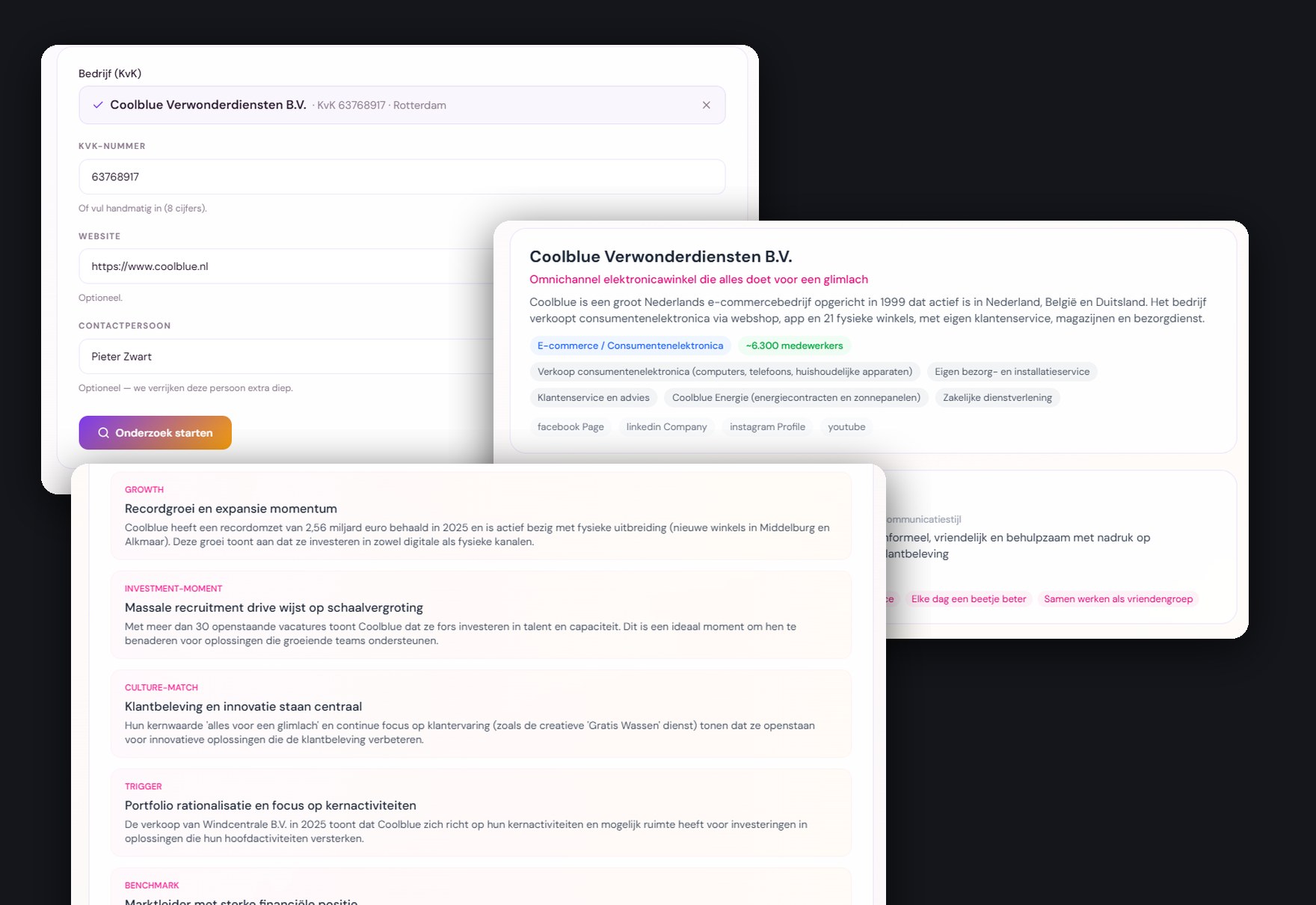 Company Research: bedrijfsdossier met AI-inzichten